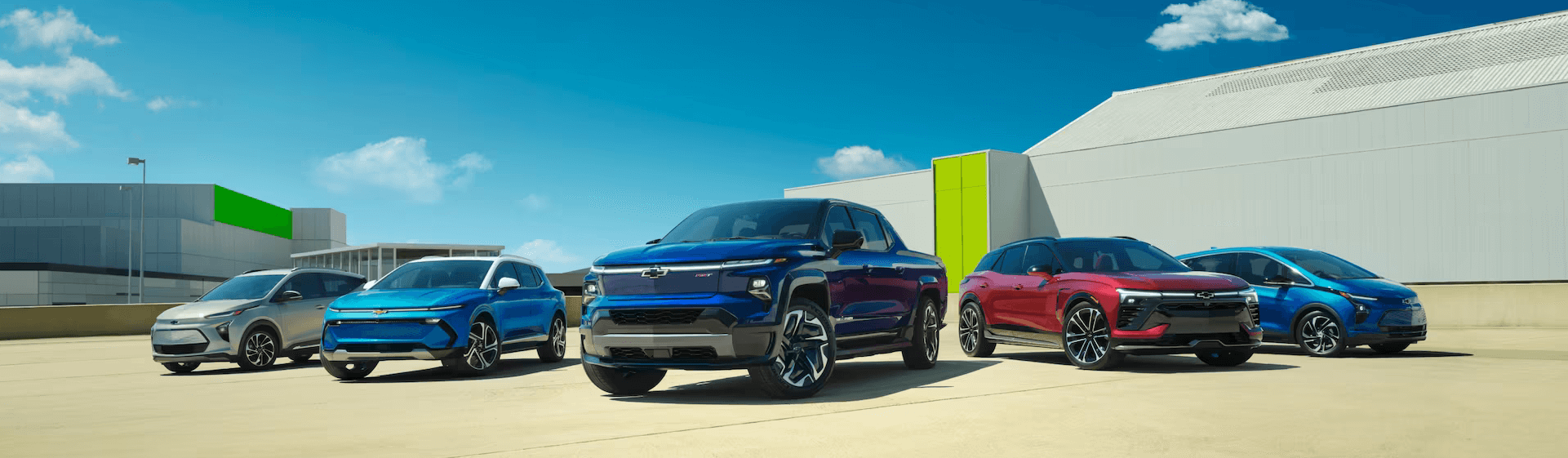 2023 and 2024 Chevy EV lineup on a roof